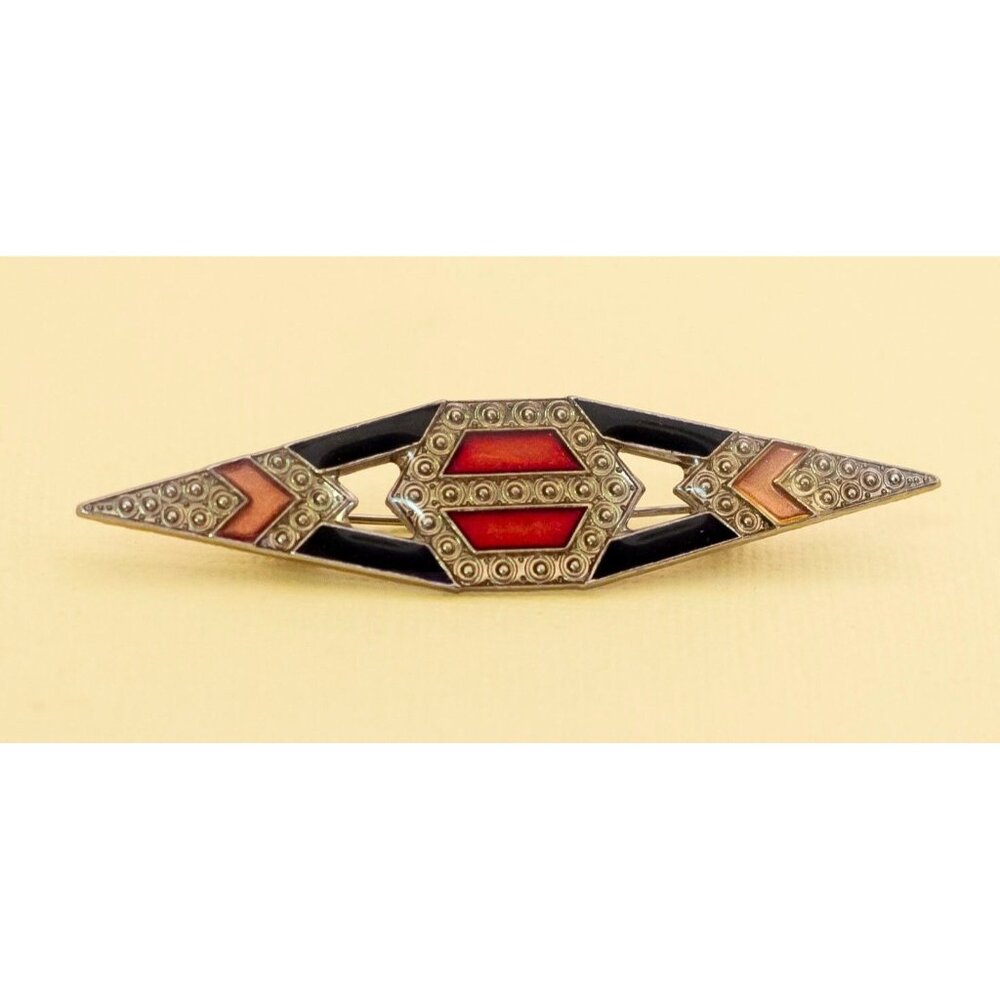 Vintage Geometric Sharp Diamond Shape Intricate B… - image 2